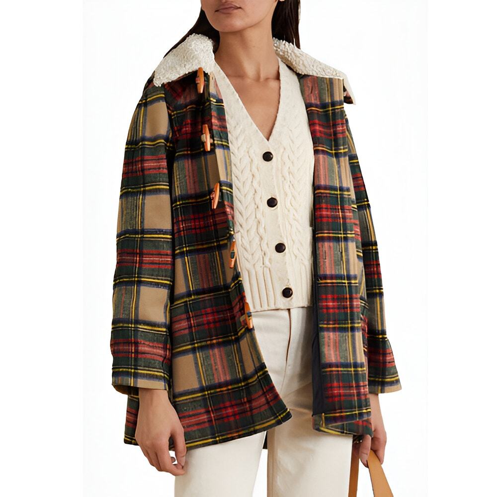 The Great Cabinmate Coat Wool Flannel Toggle Hooded Jacket Plaid Size 2